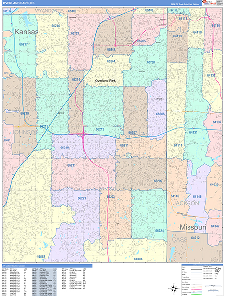 Overland Park Wall Map